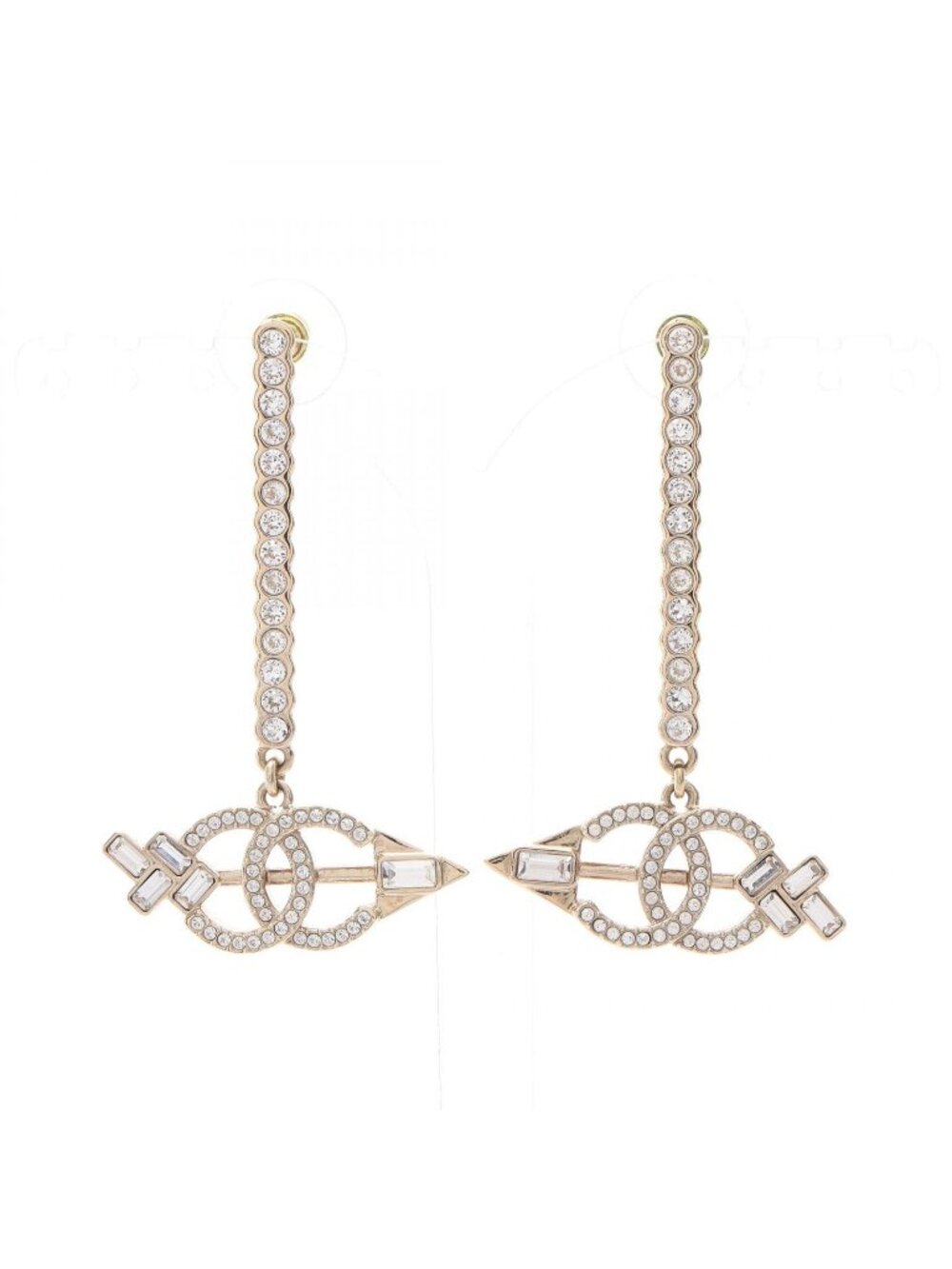 Chanel Earrings CC Logo Arrow Swing